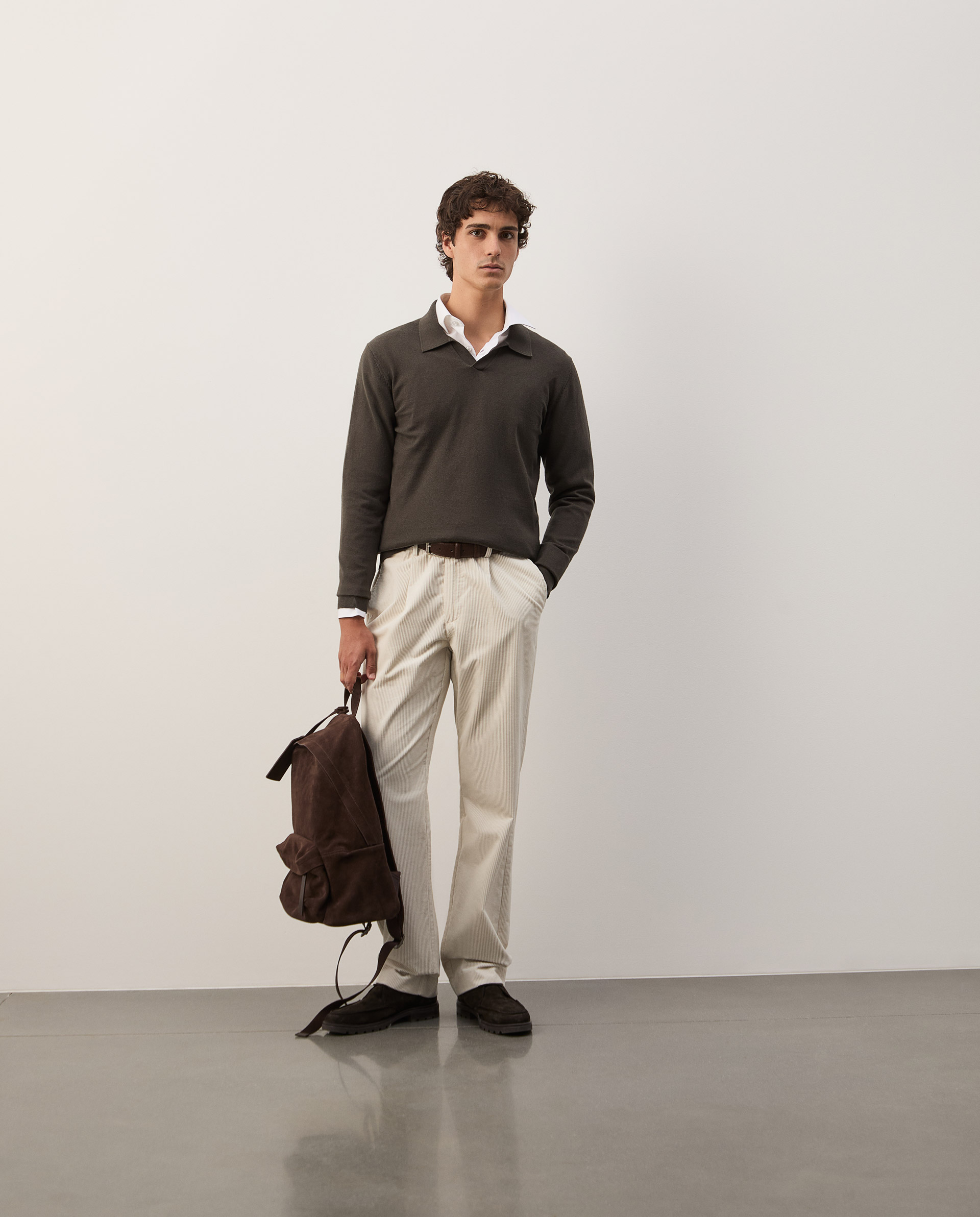 Polo shirt in cotton and cashmere