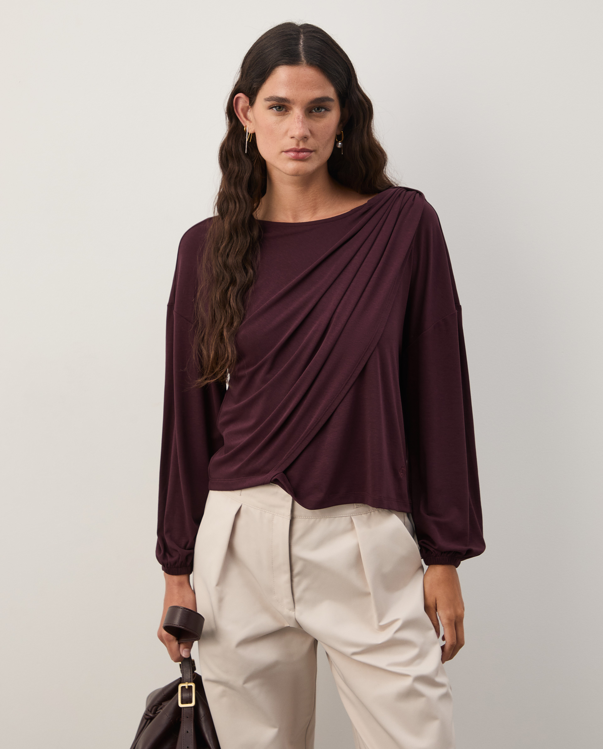T-shirt with draped detail