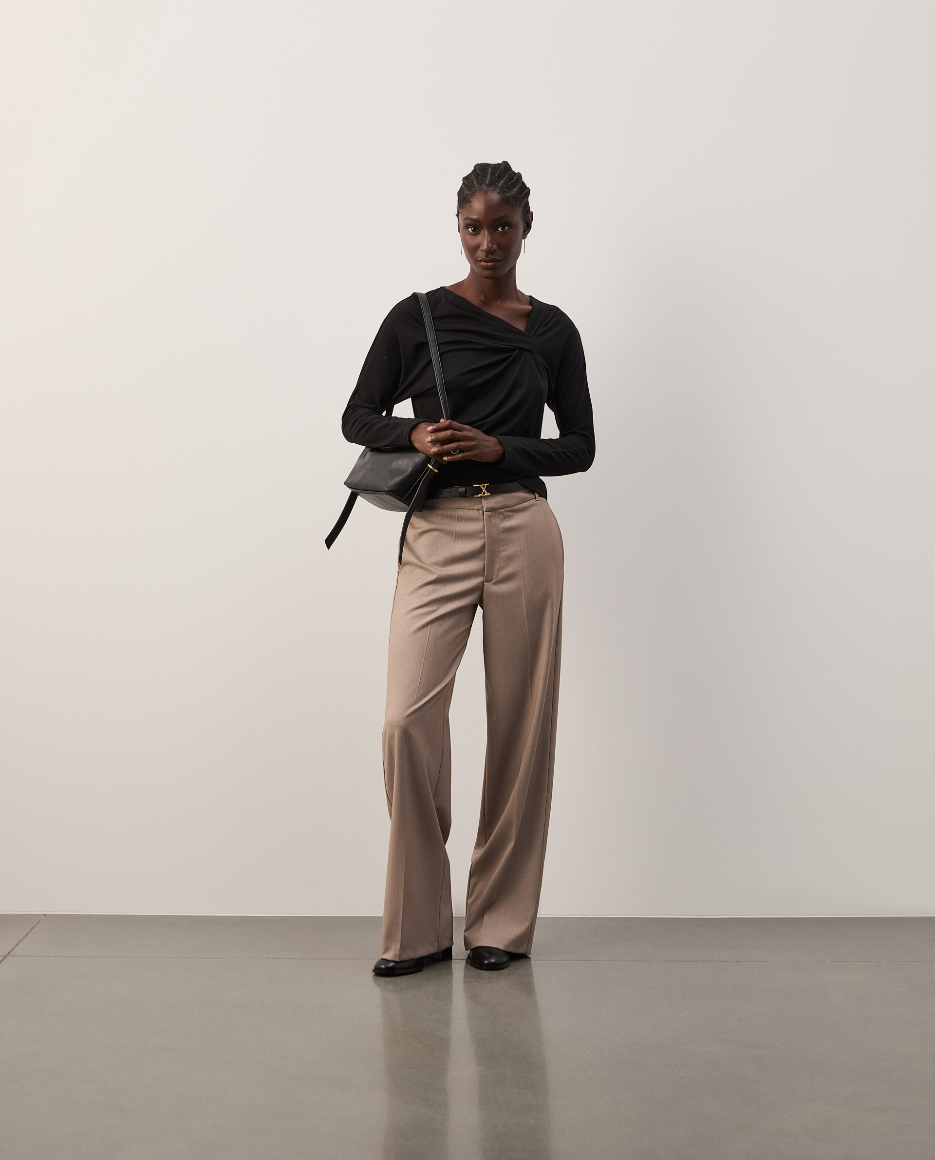 Sweater with asymmetrical neckline