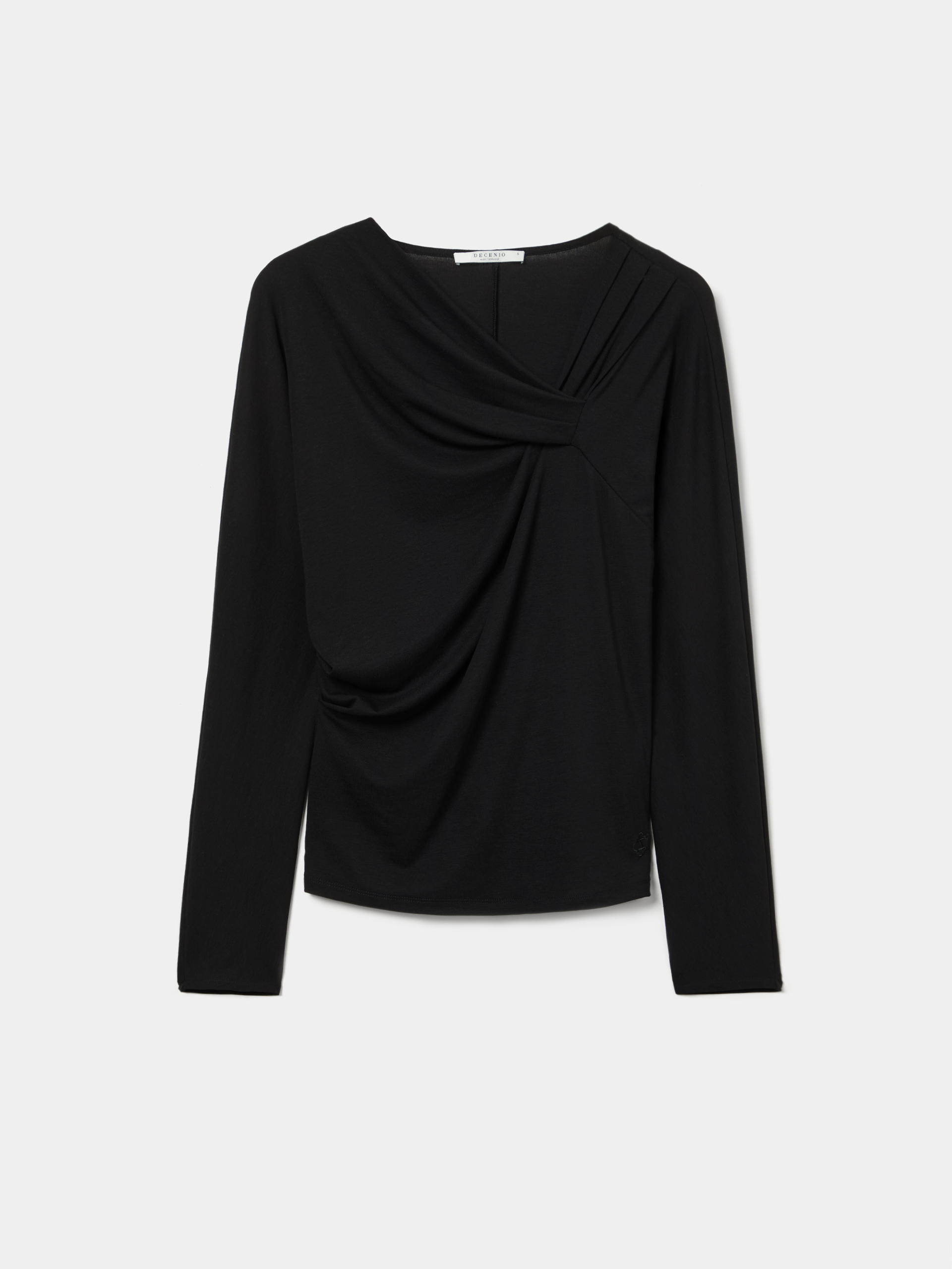 Sweater with asymmetrical neckline