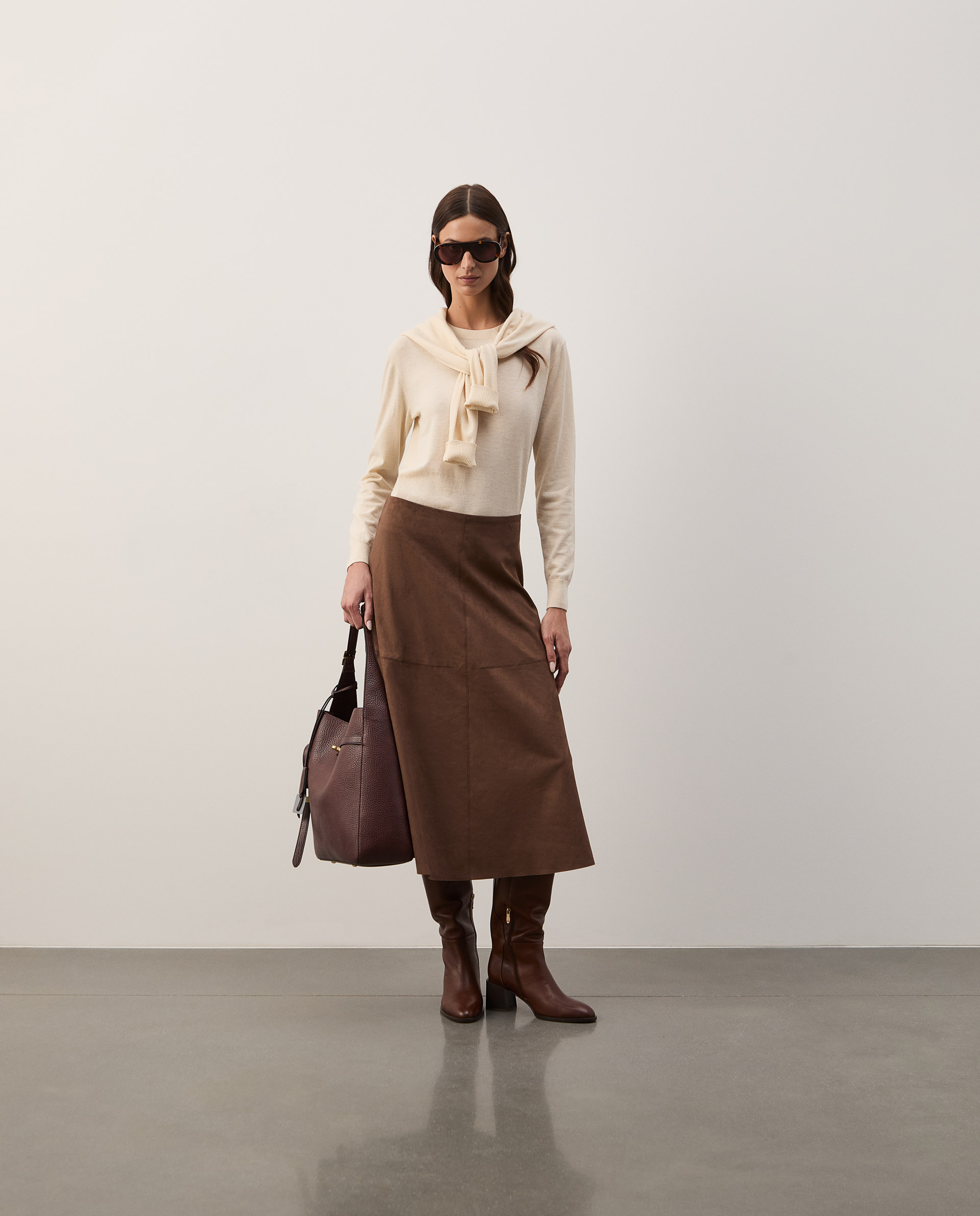 Midi flared skirt