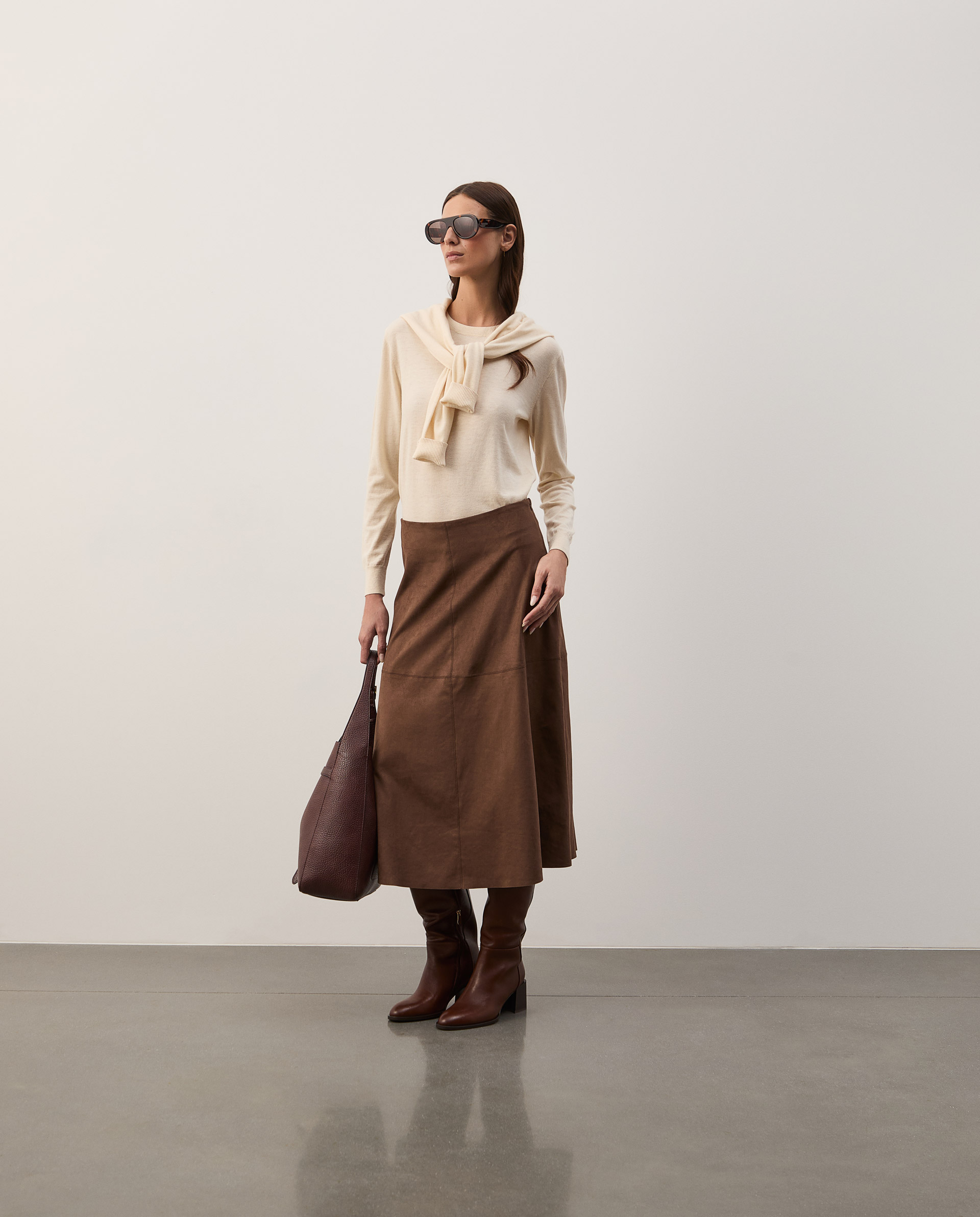 Midi flared skirt