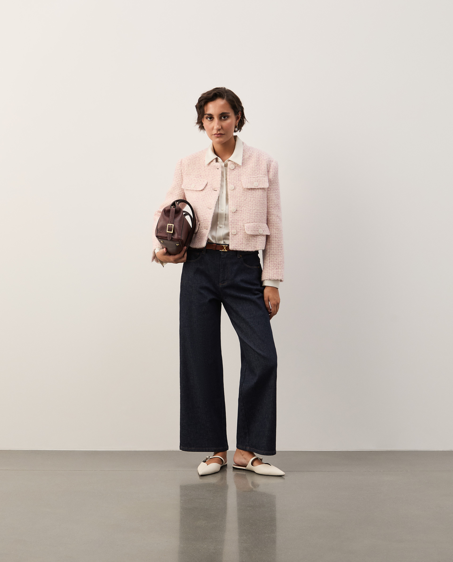 Casaco tweed curto