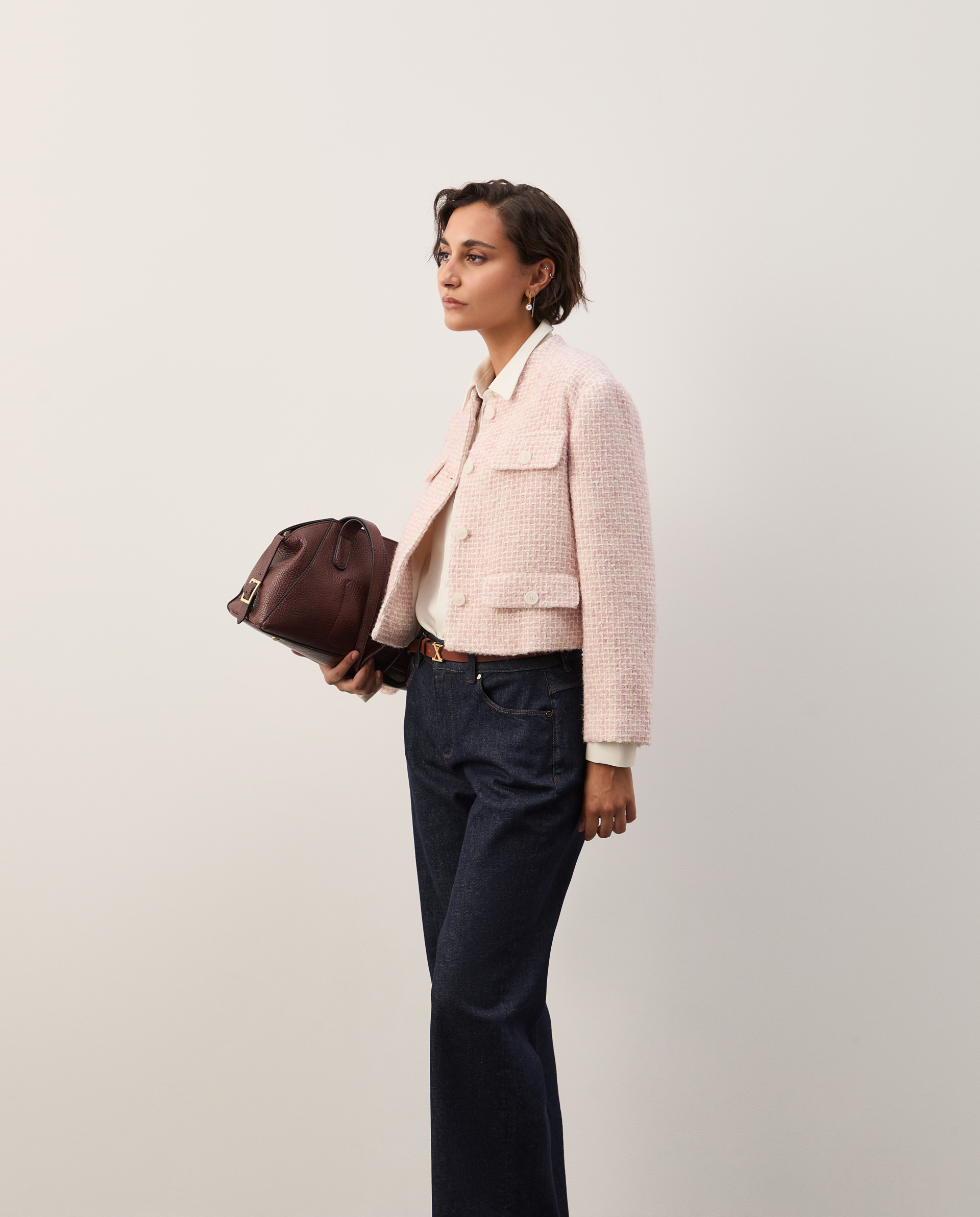 Casaco tweed curto
