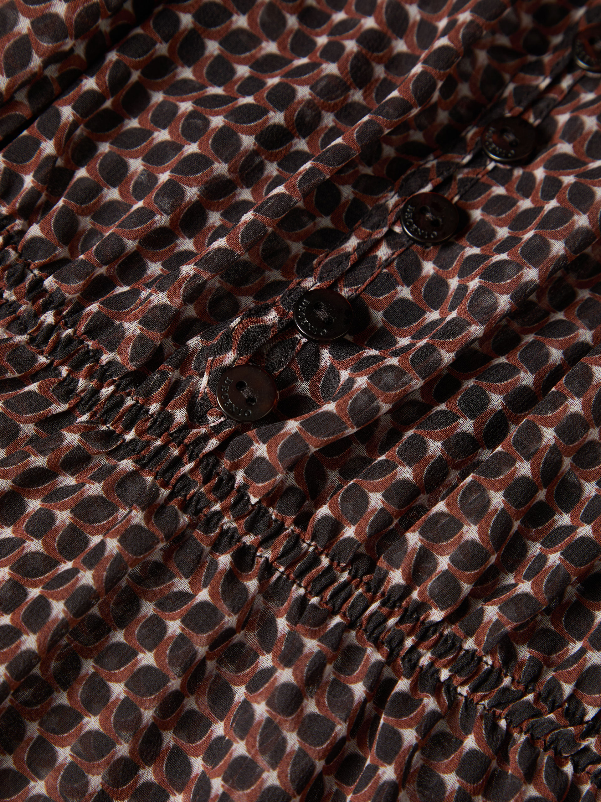 Vestido estampado com laçada