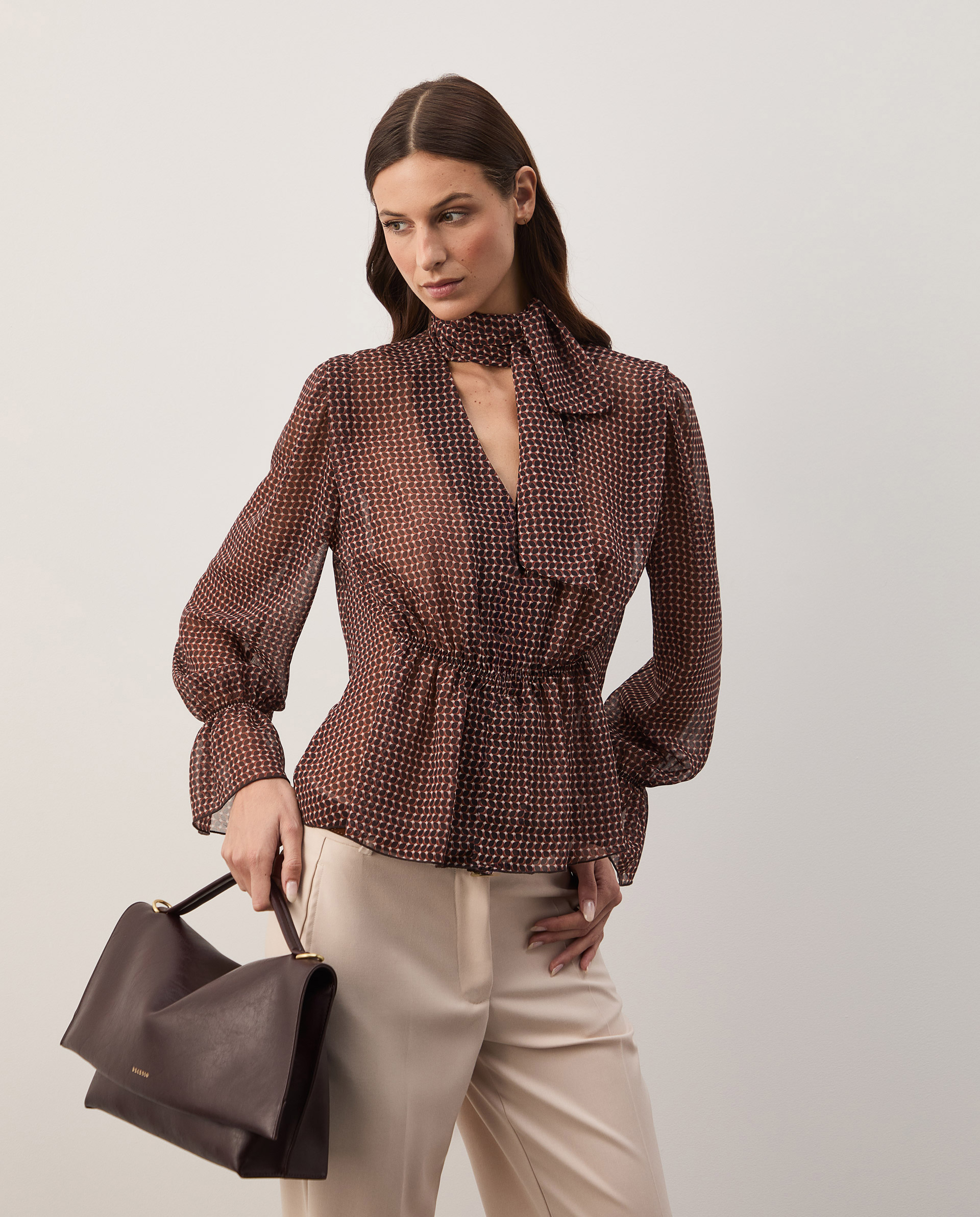 Flowy blouse with a bow