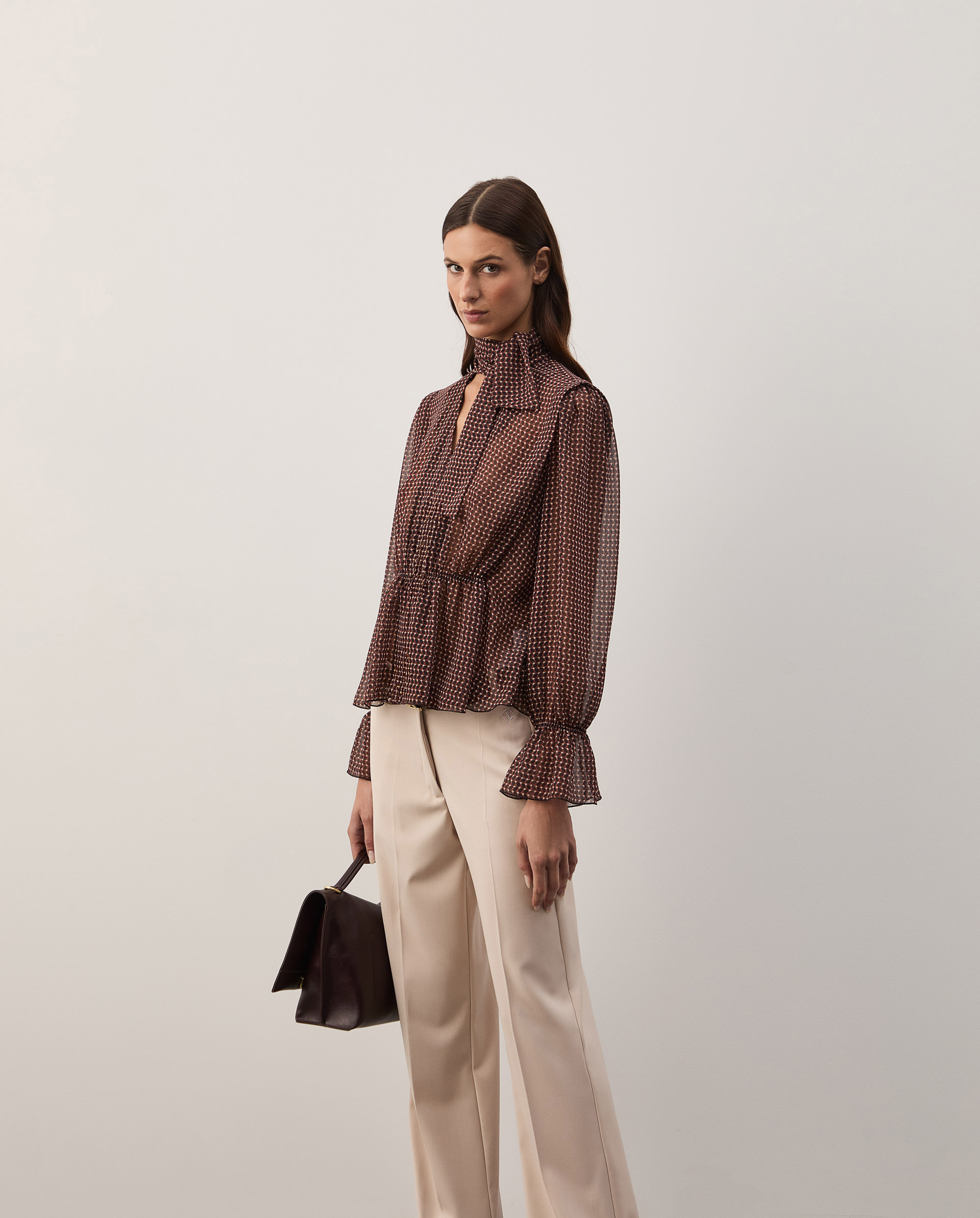 Flowy blouse with a bow