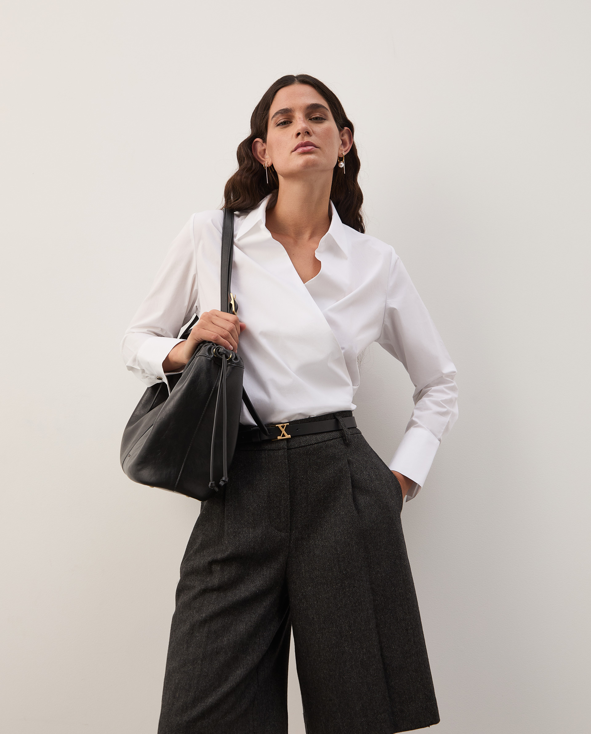 Pantalones cortos largos con lana
