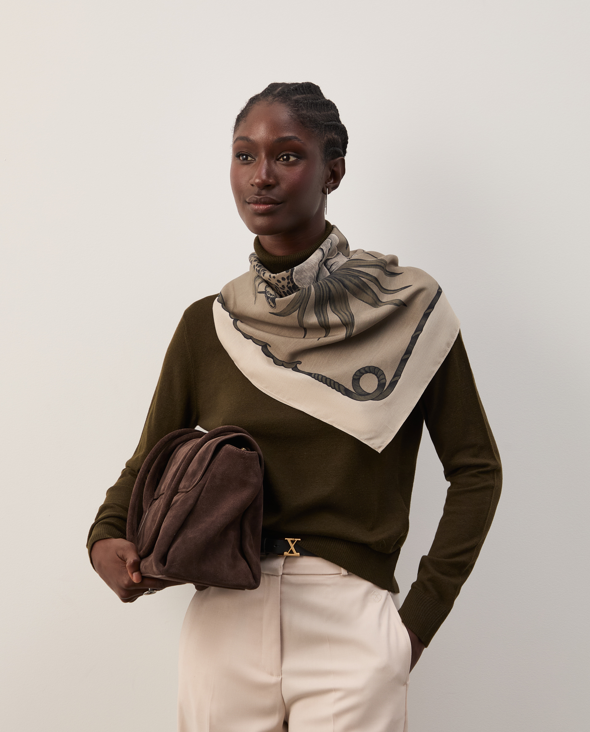 Silk scarf with silk