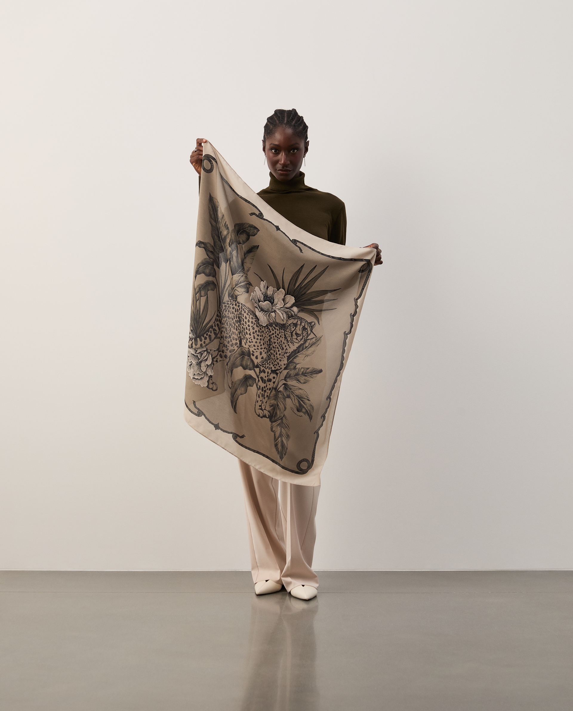 Silk scarf with silk