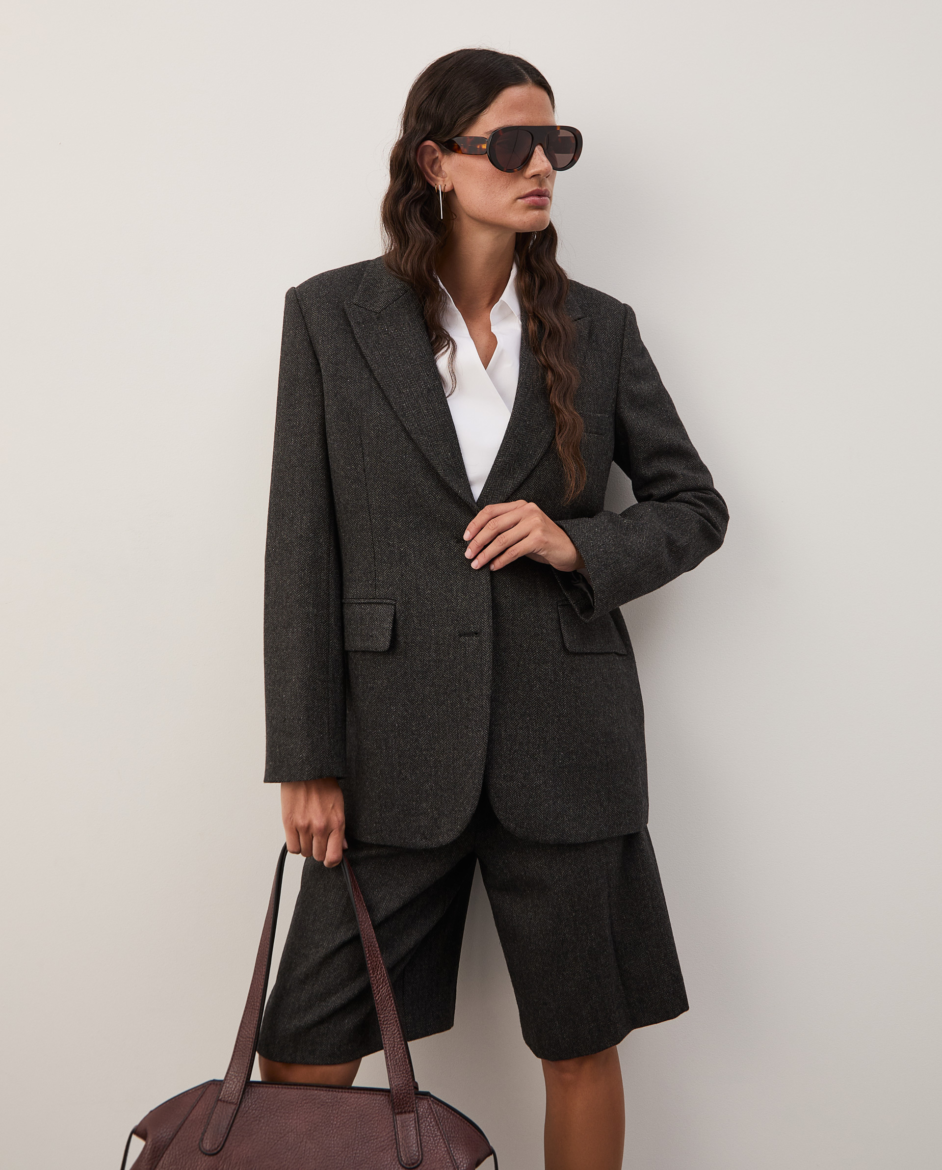 Relaxed fit blazer with wool.