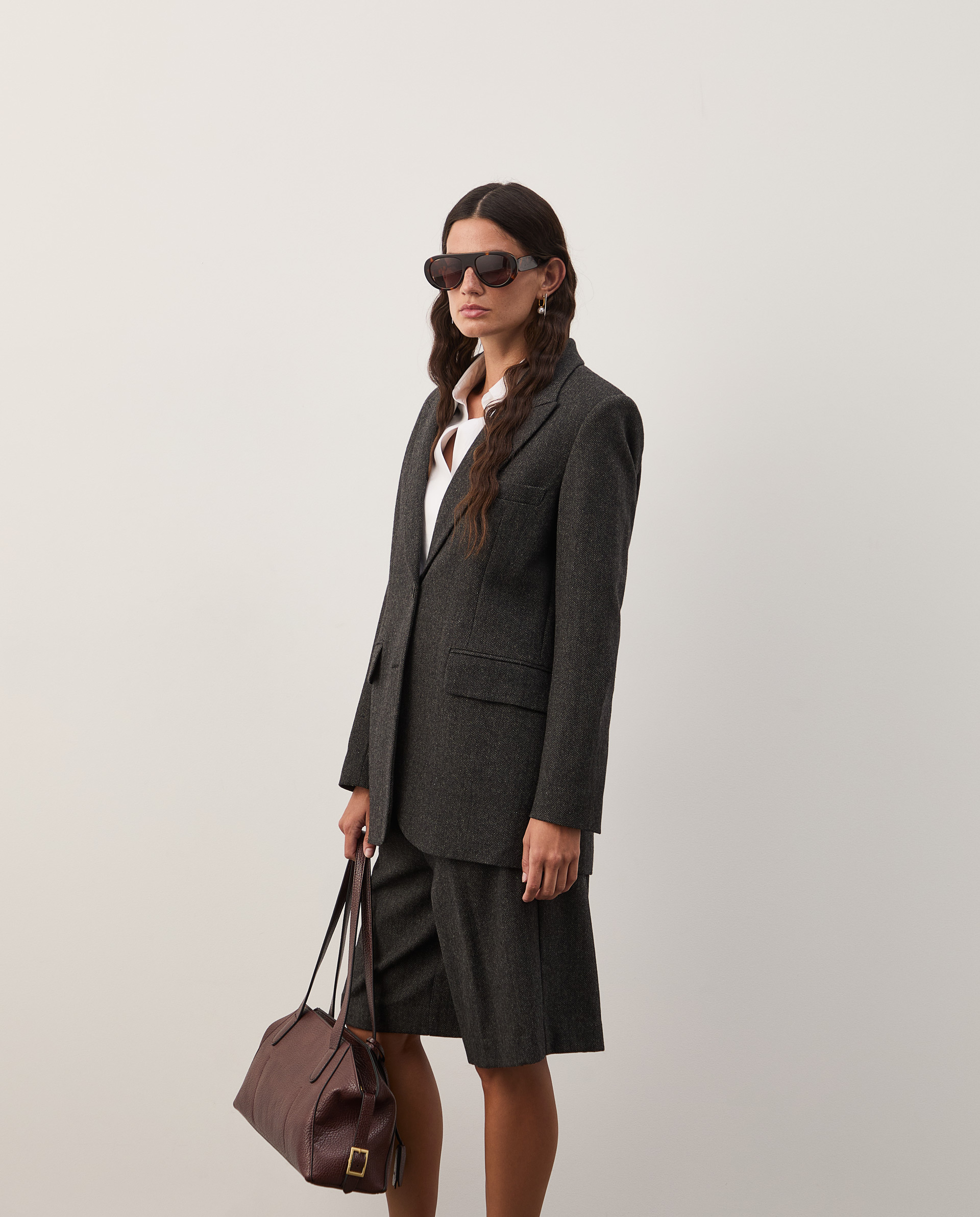 Relaxed fit blazer with wool.