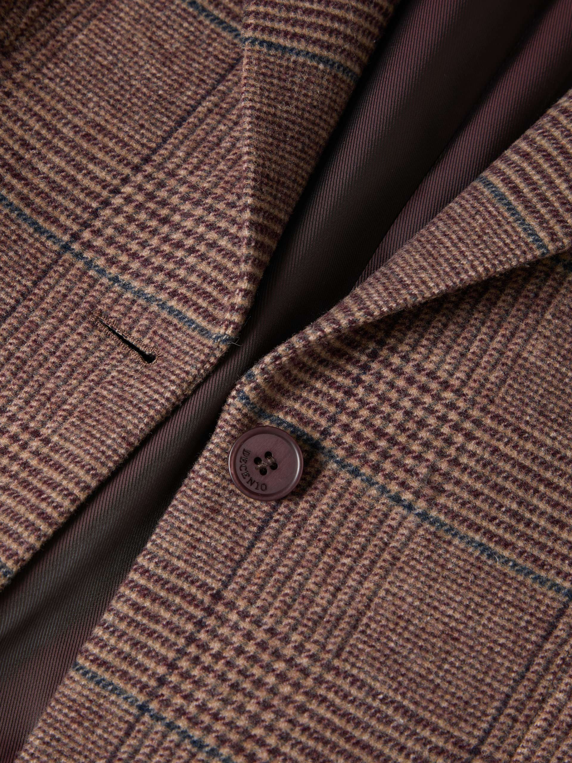 Plaid blazer with wool