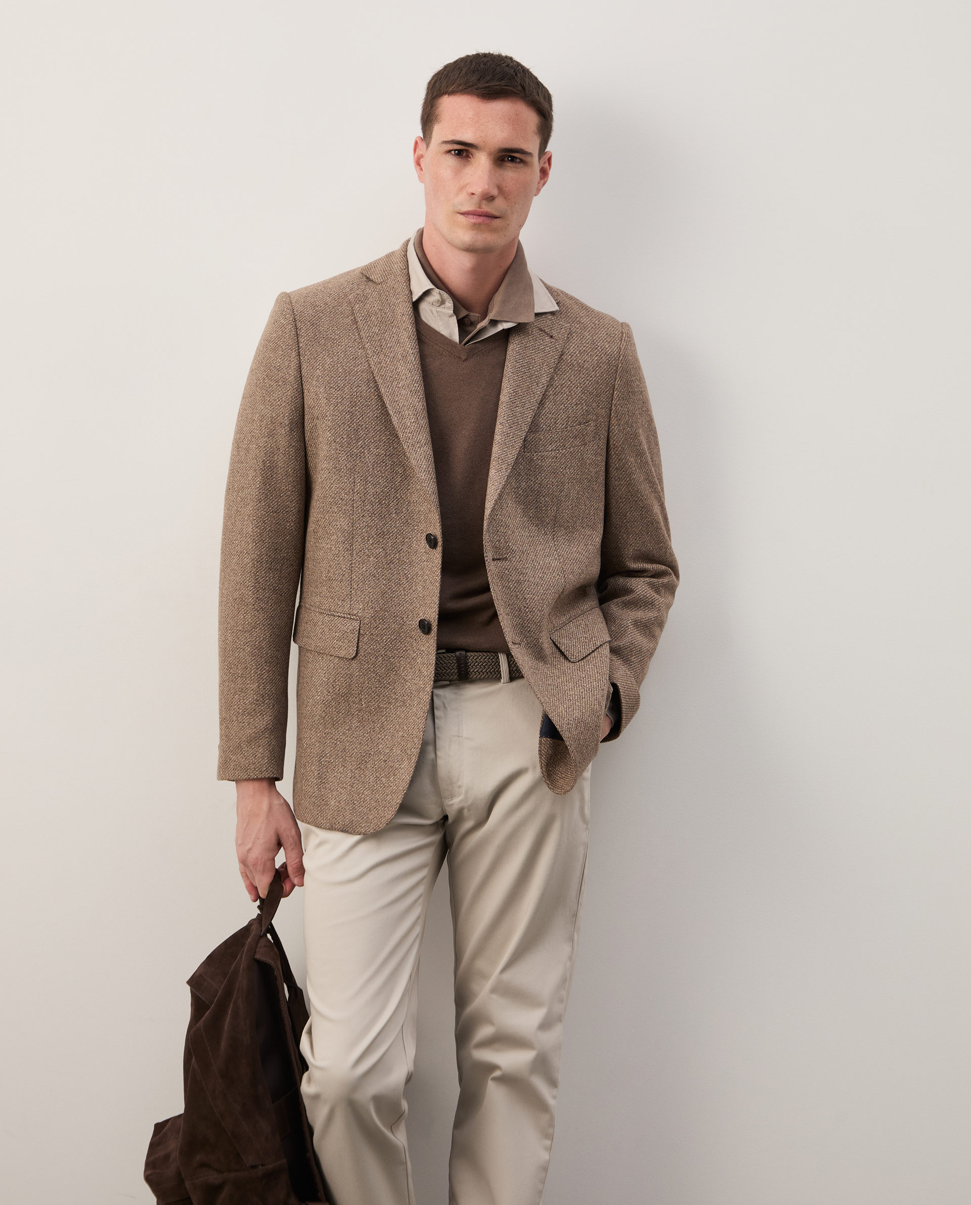 Regular fit blazer with wool lining