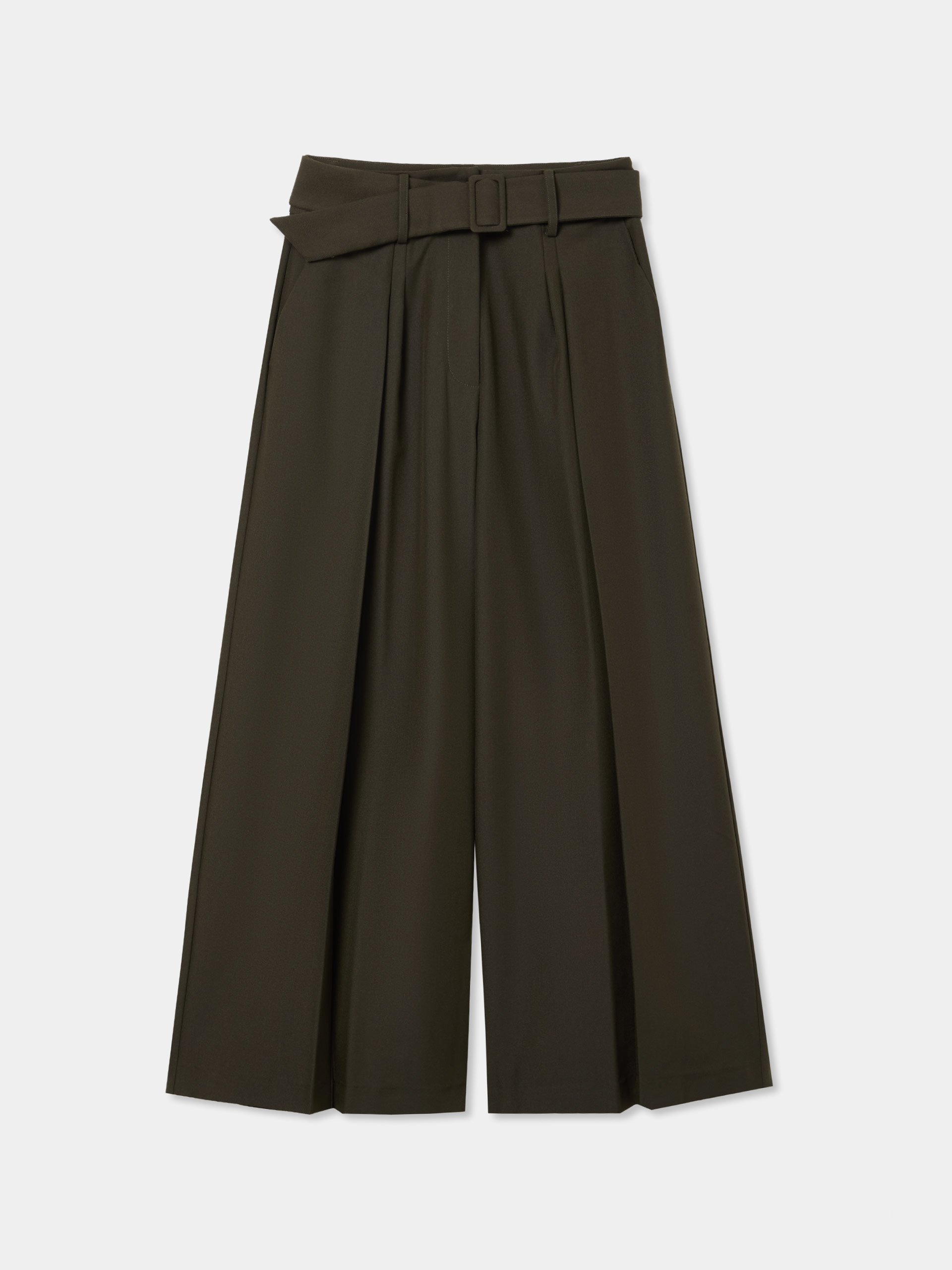Calças culotte com cinto