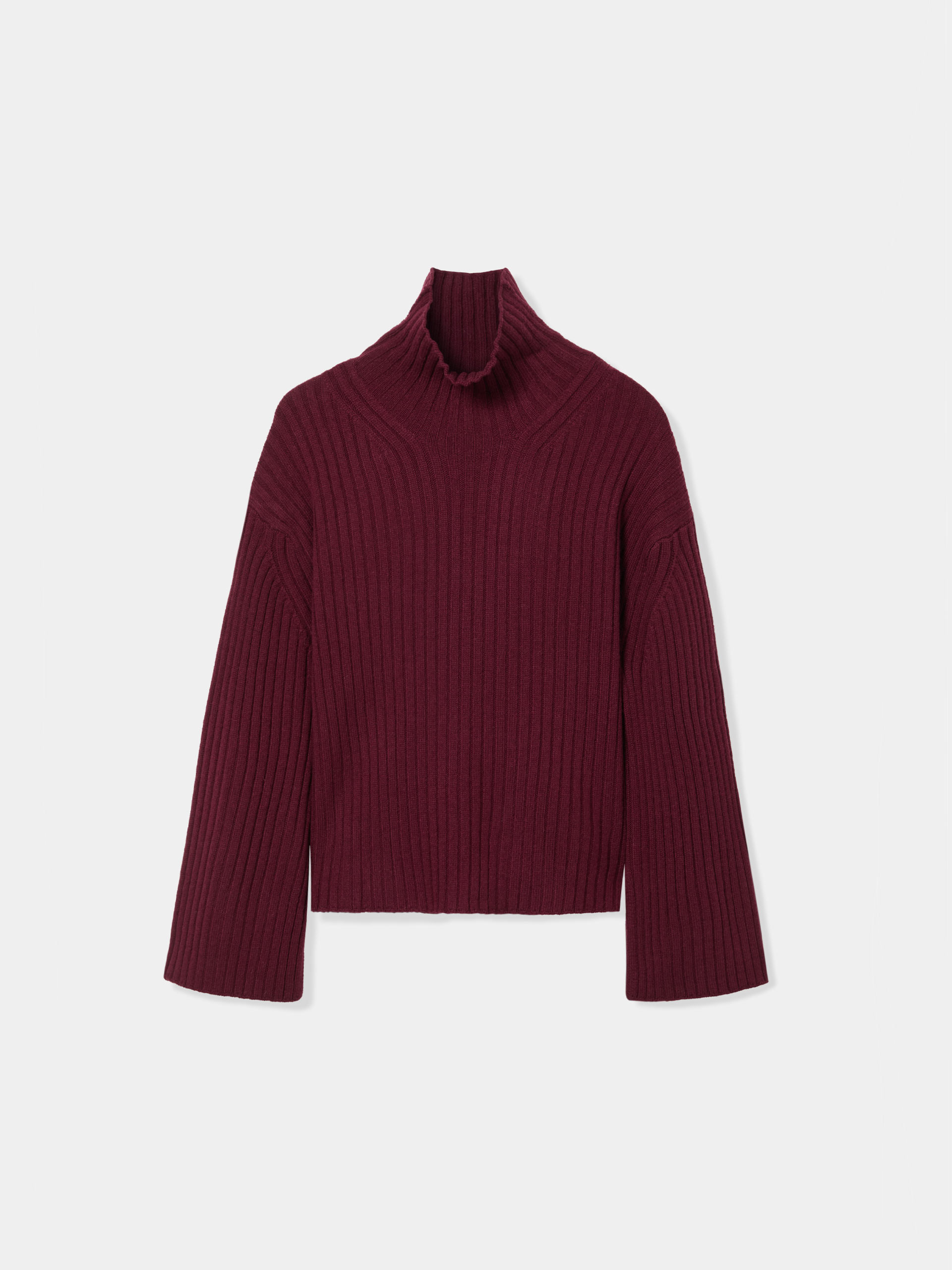 High-neck sweater with wool lining