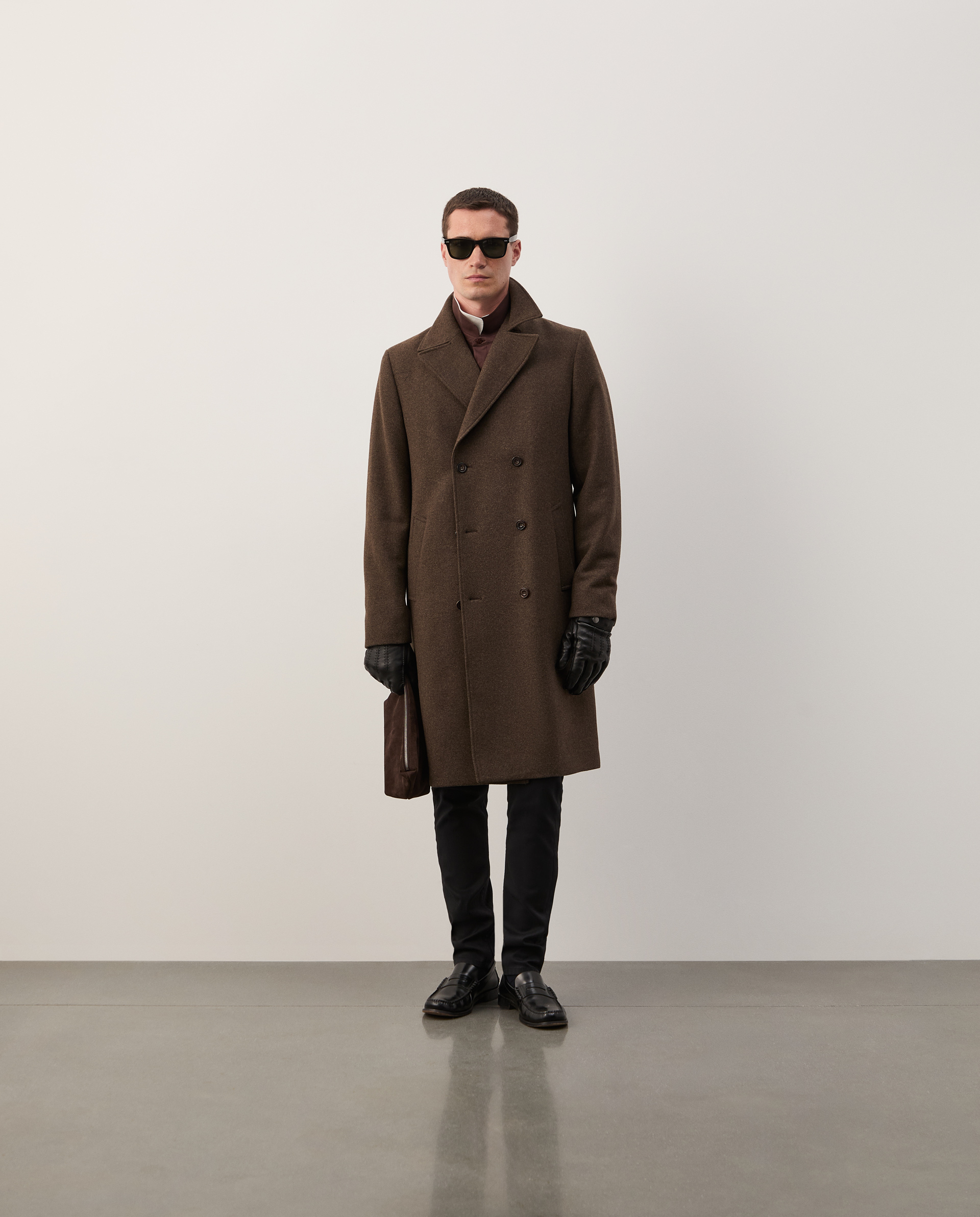 Pea coat with wool