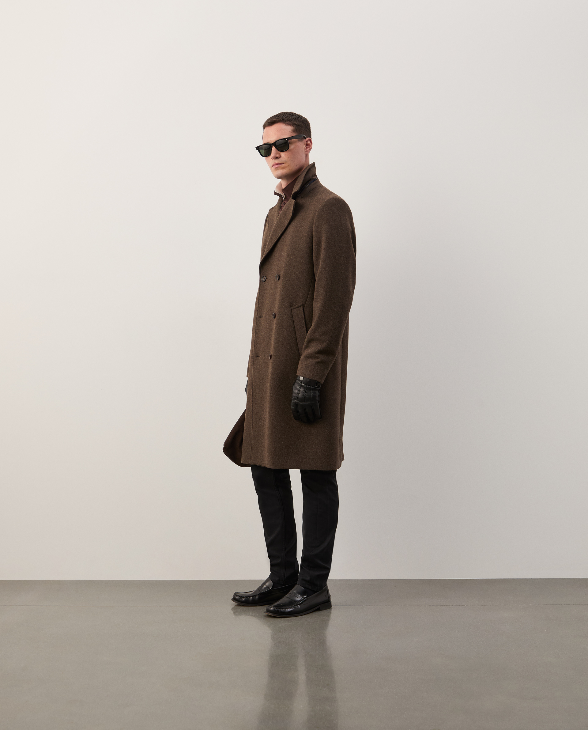 Pea coat with wool