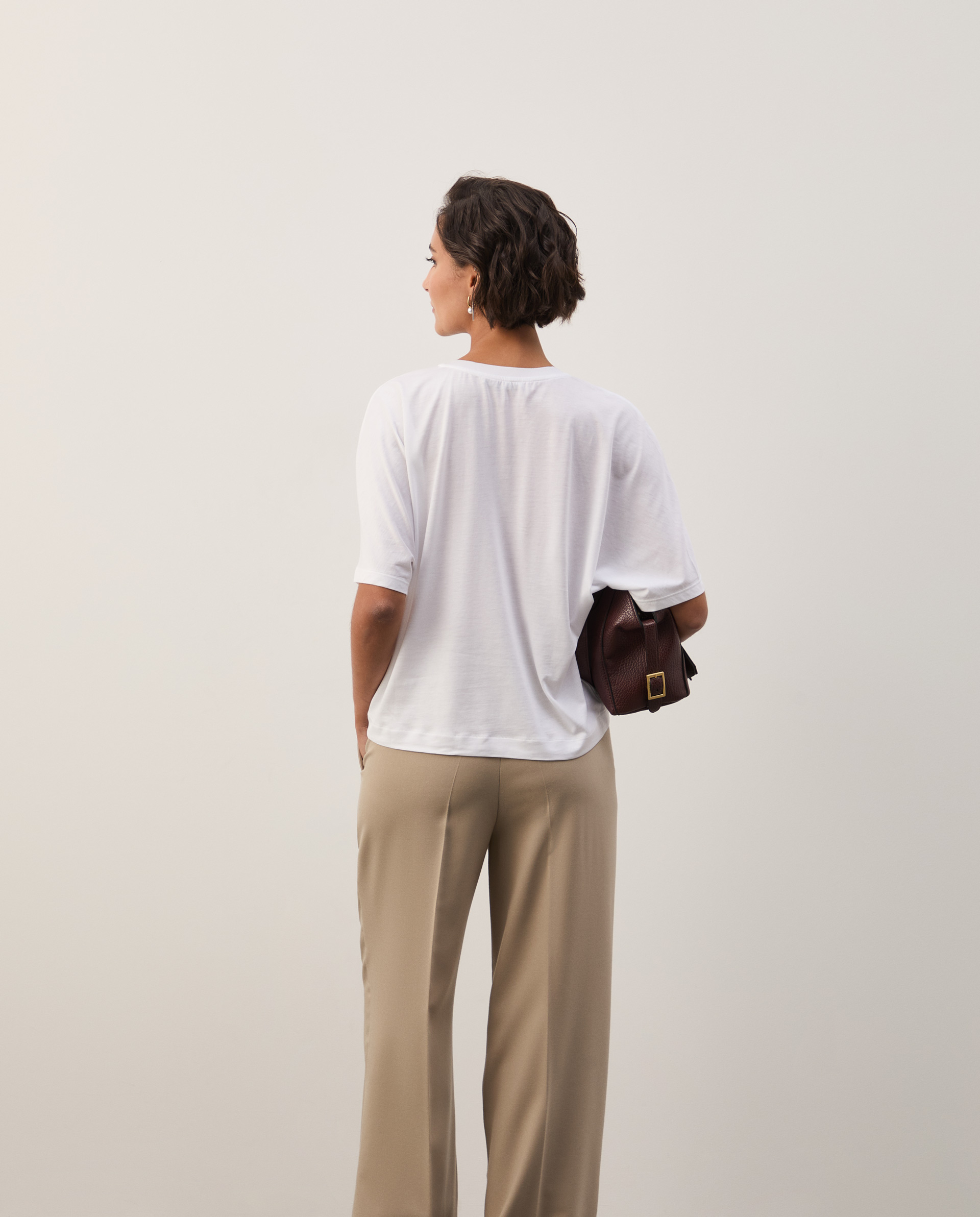 T-shirt made of lyocell and cotton