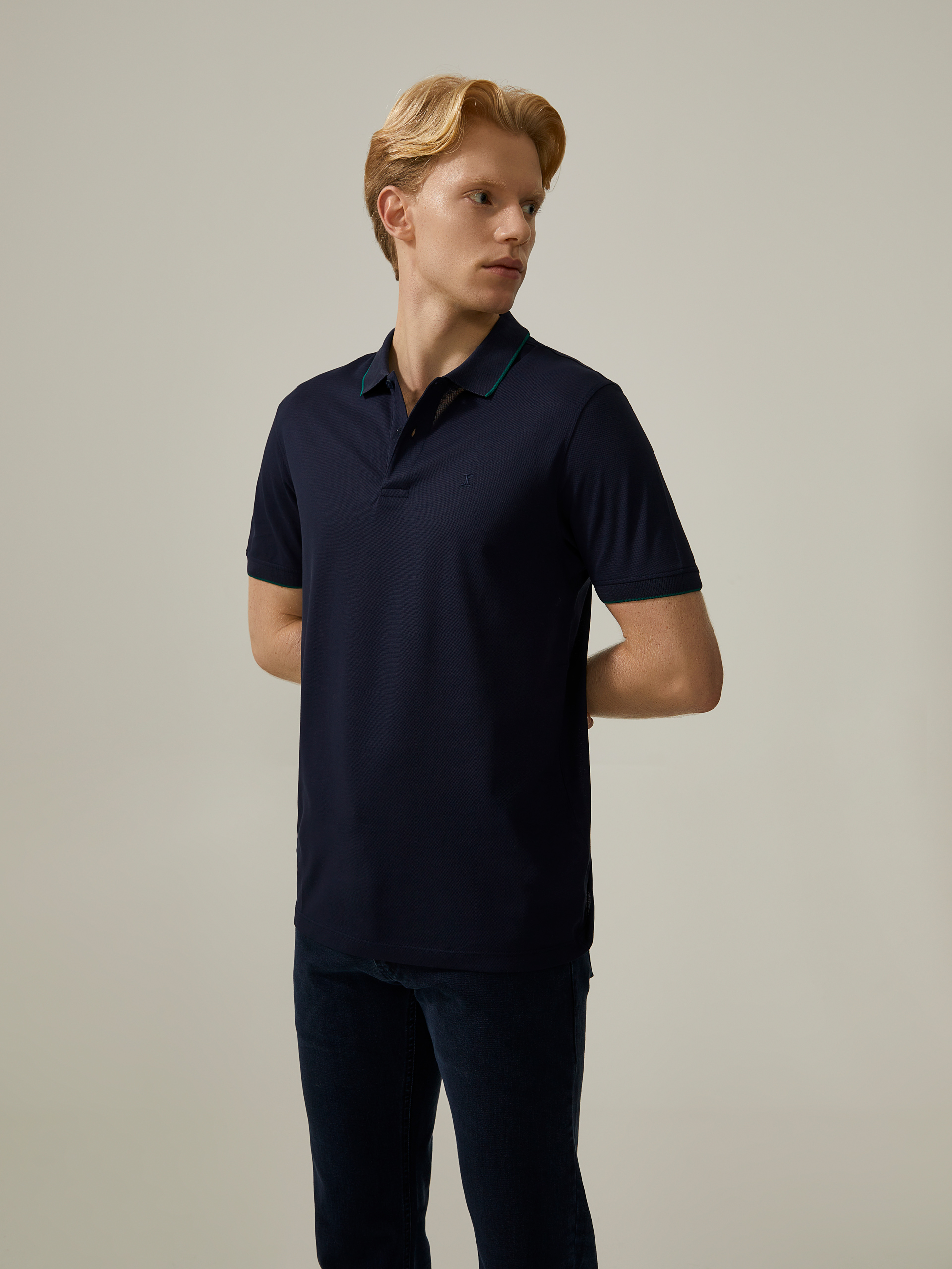 Polo em algodão mercerizado
