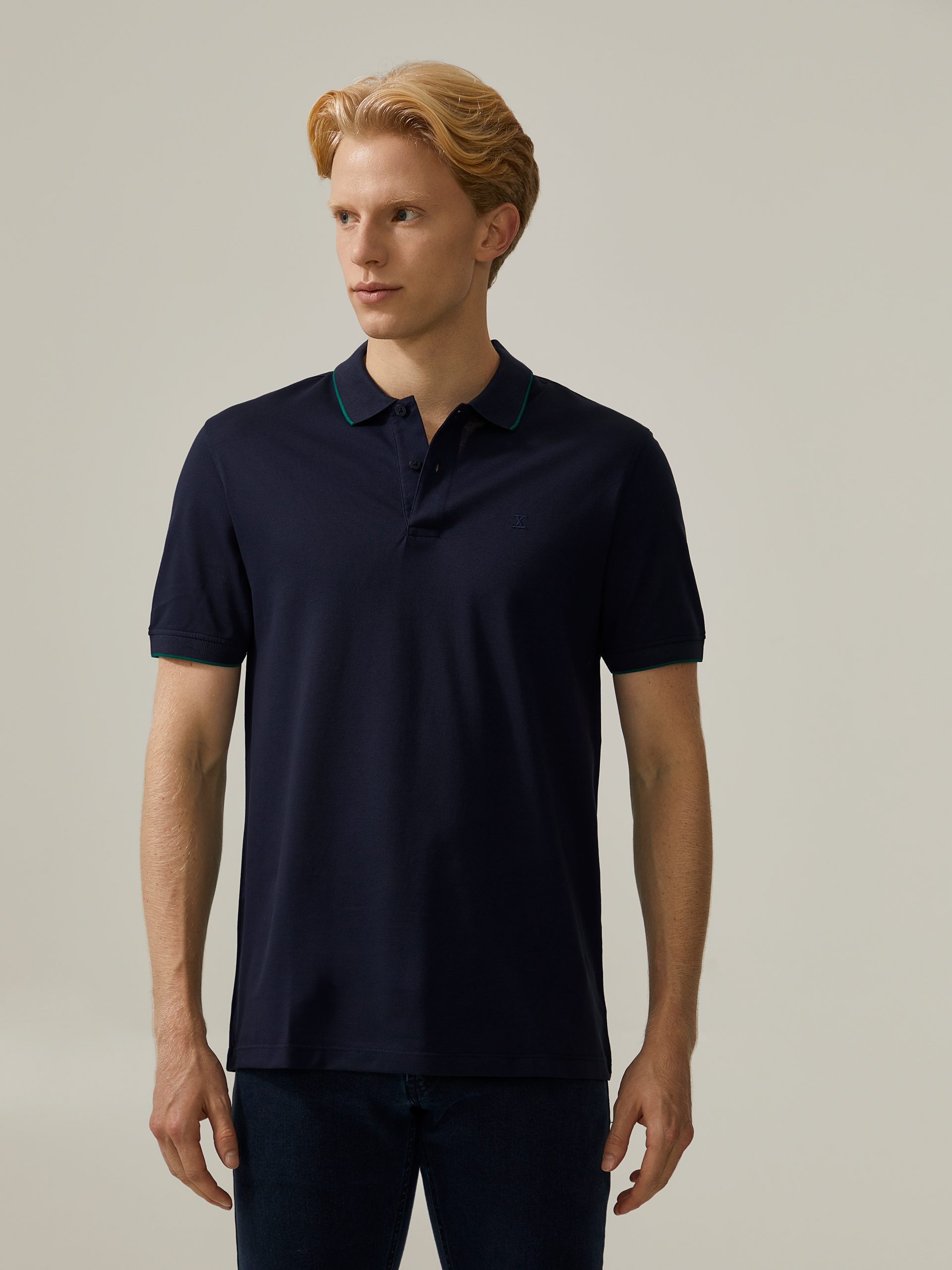 Polo em algodão mercerizado
