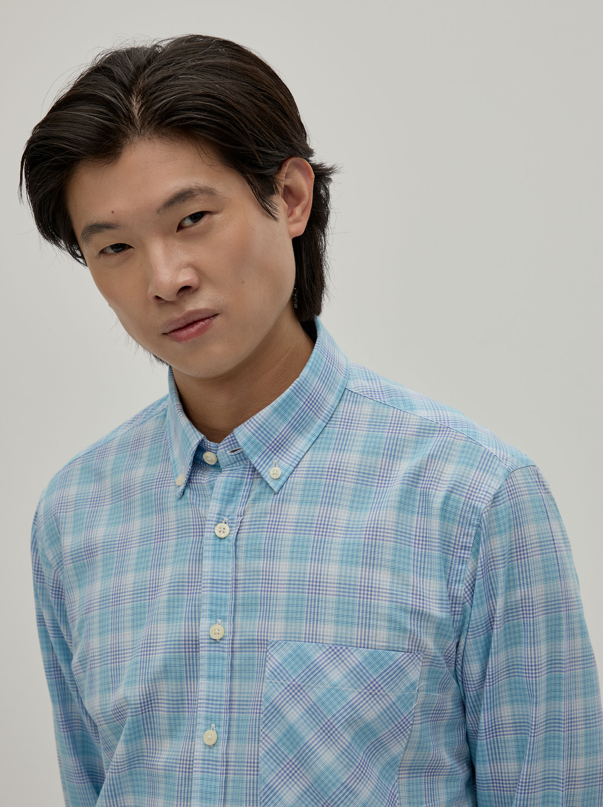 Regular fit plaid shirt with pocket
