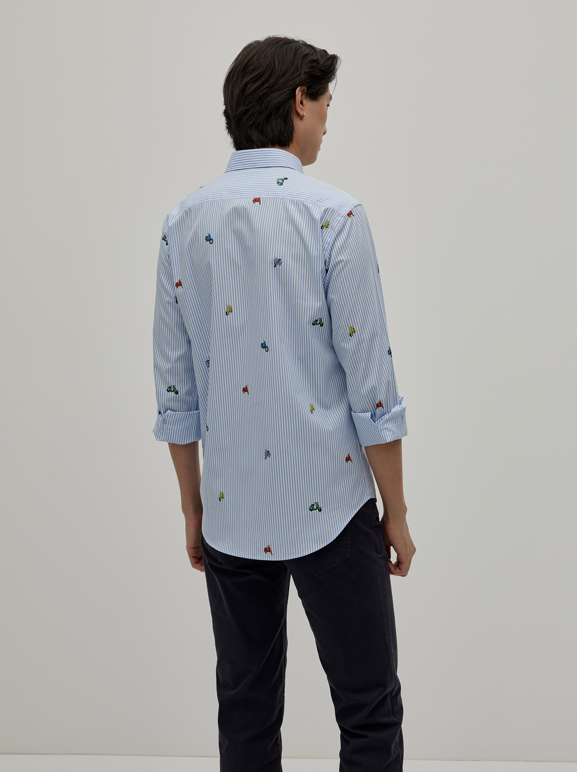 Camisa de rayas con micro estampado