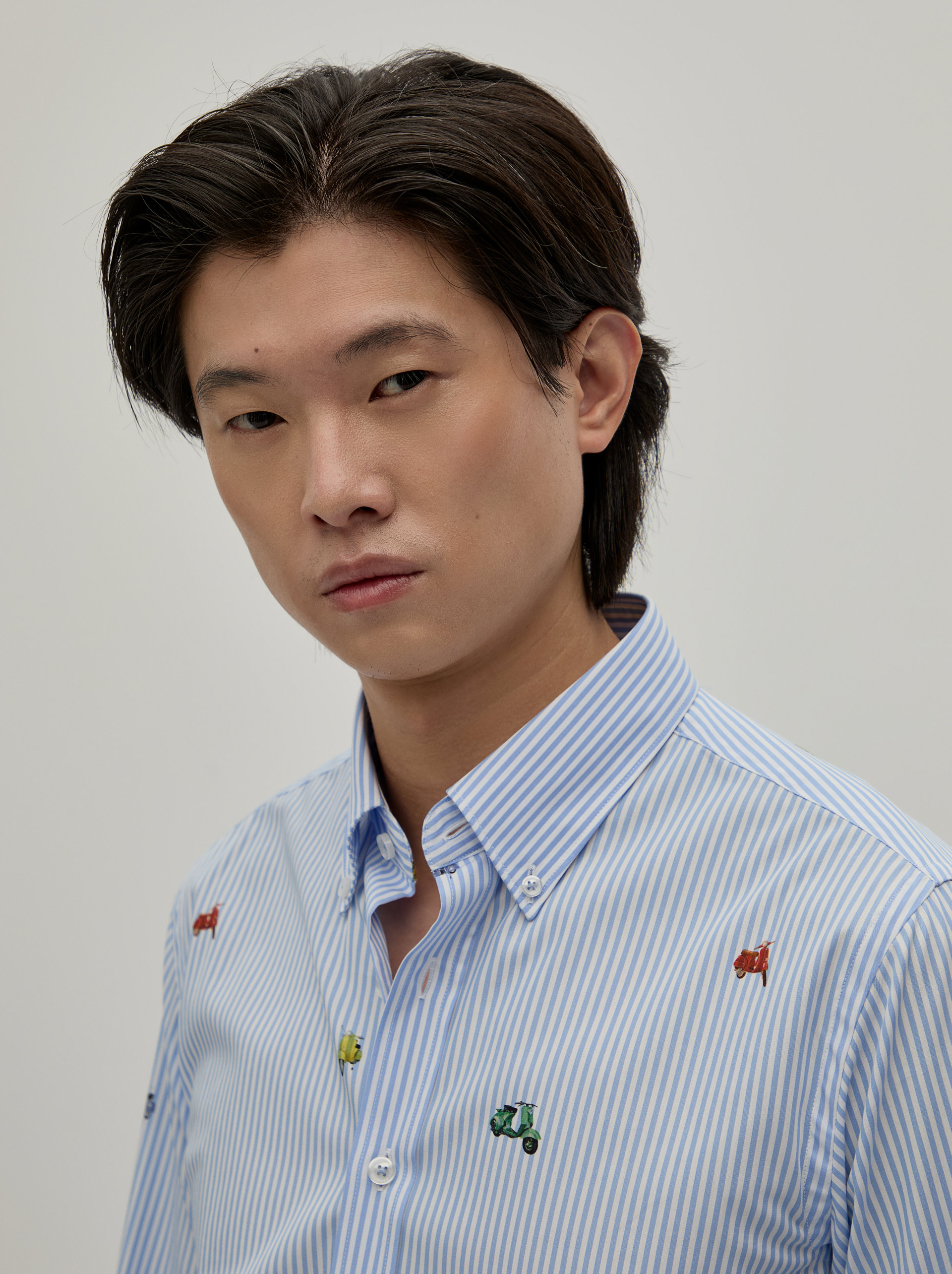 Camisa de rayas con micro estampado