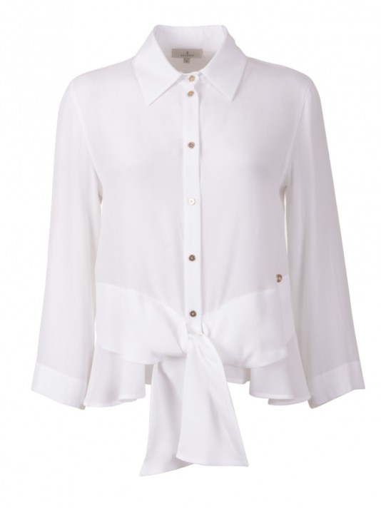 Blouse with frill