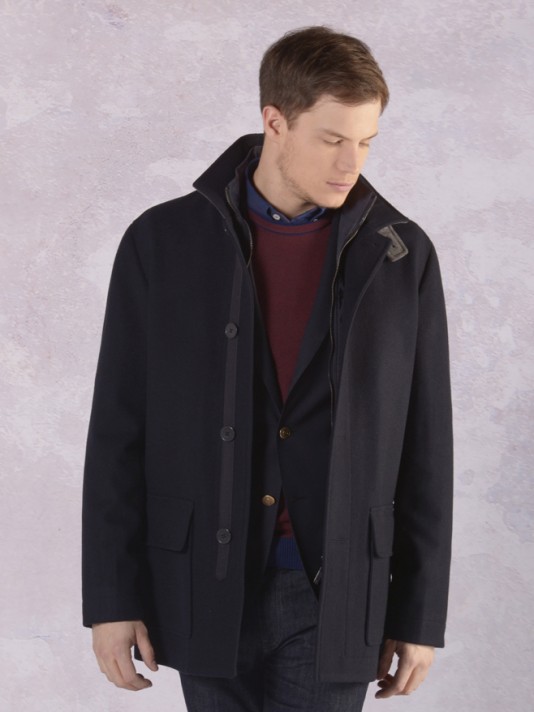 Coat with built-in waistcoat