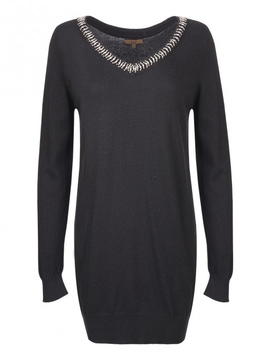 V-neck sweater with neck detail