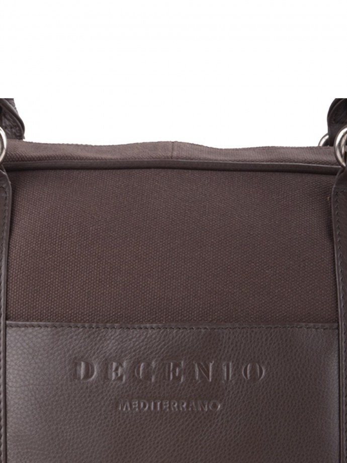 Briefcase with leather details