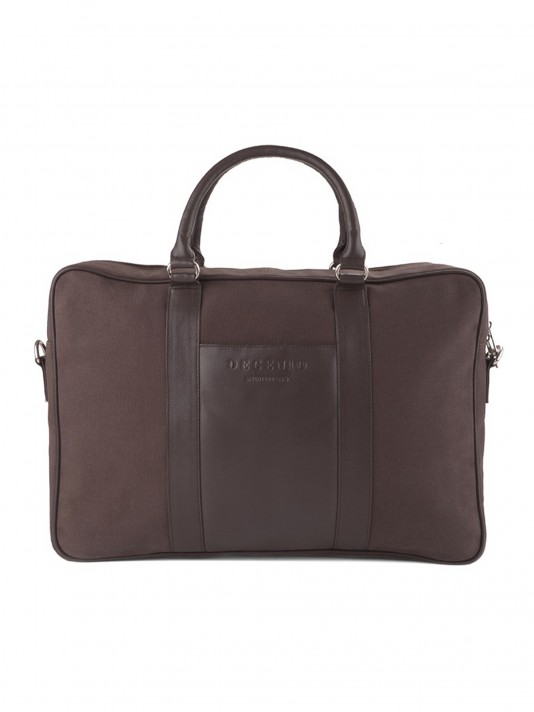 Briefcase with leather details