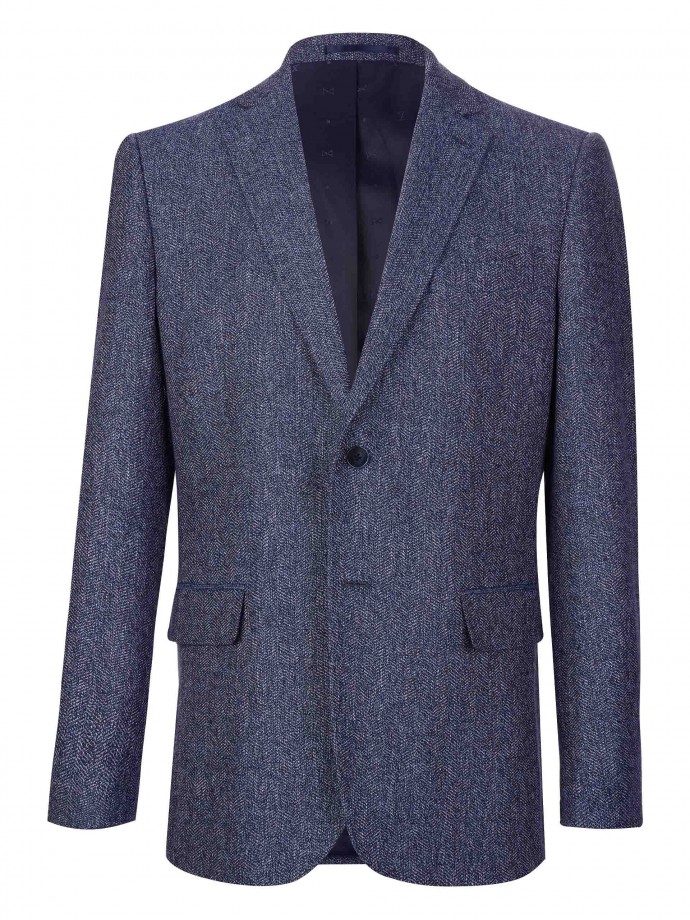 Regular fit cotton and linen blazer