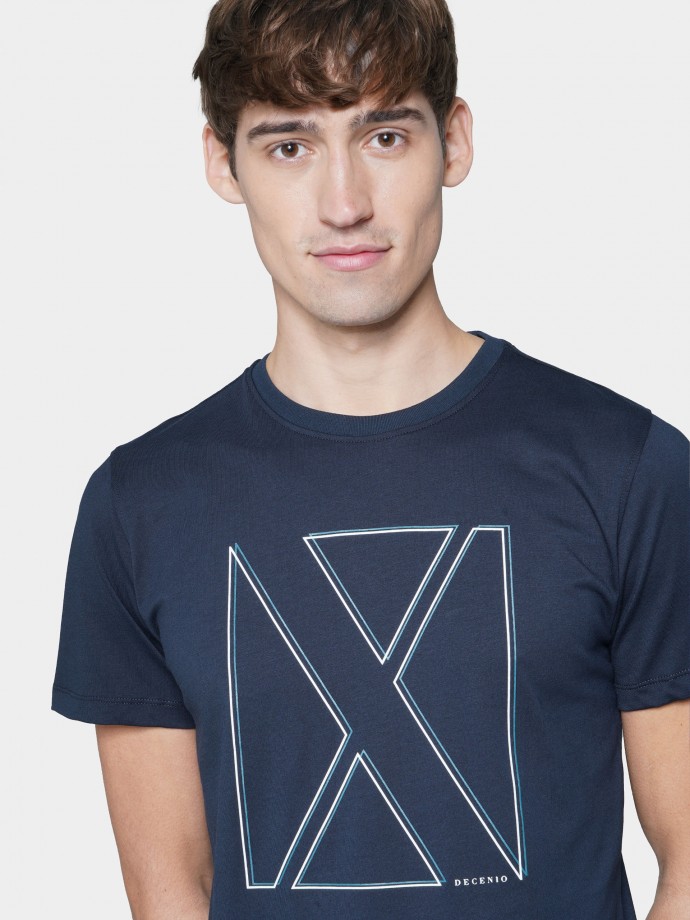 T-shirt com estampado logótipo