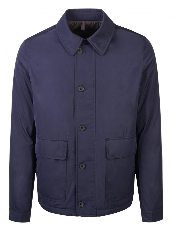 Technical fabric jacket with buttons