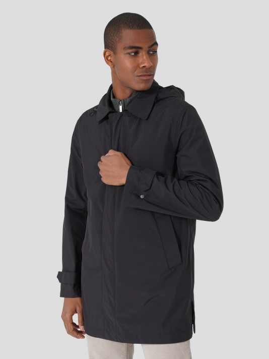 High performance technical fabric trenchcoat