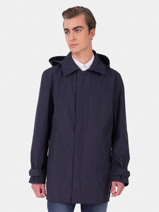 High performance technical fabric trenchcoat