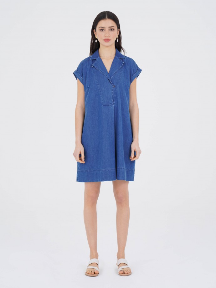 Denim dress in lyocell and cotton