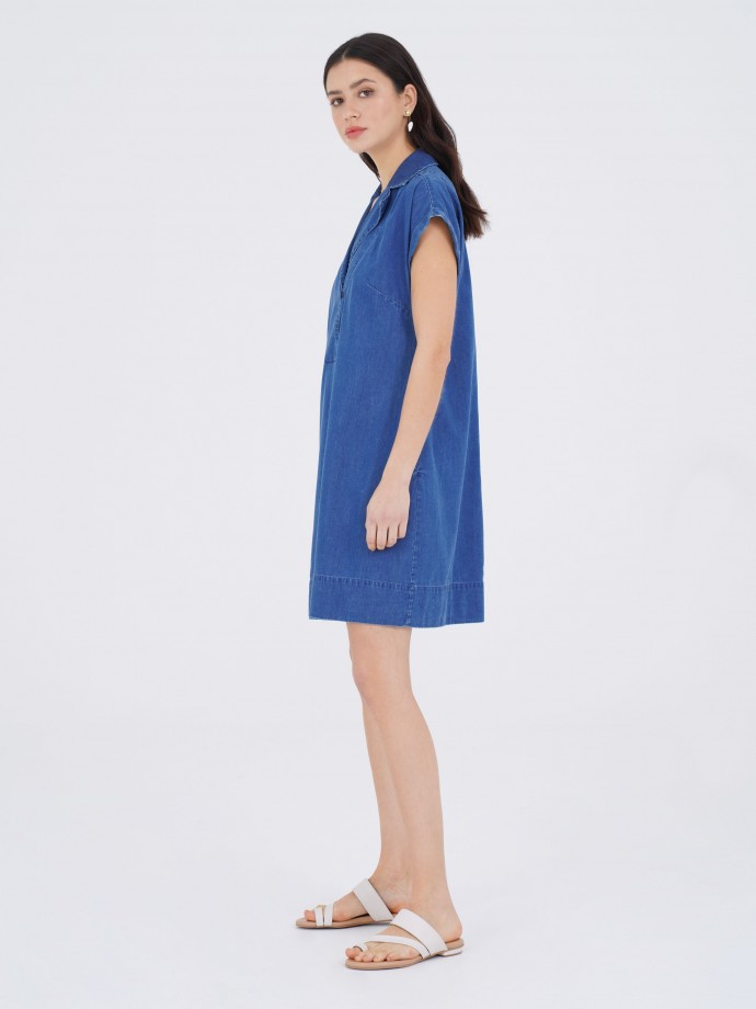 Denim dress in lyocell and cotton