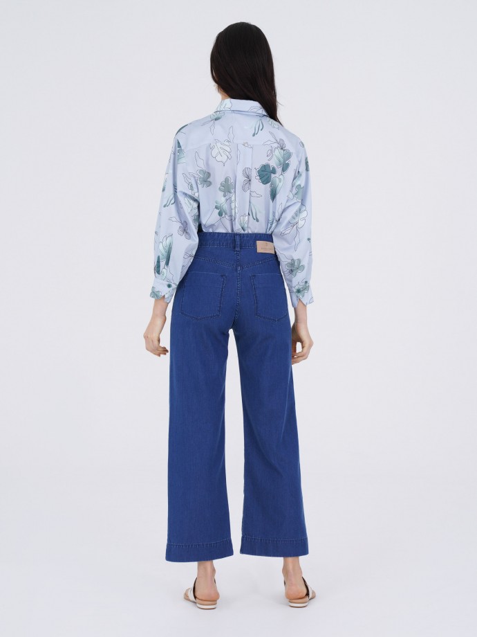 Denim trousers in lyocell and cotton