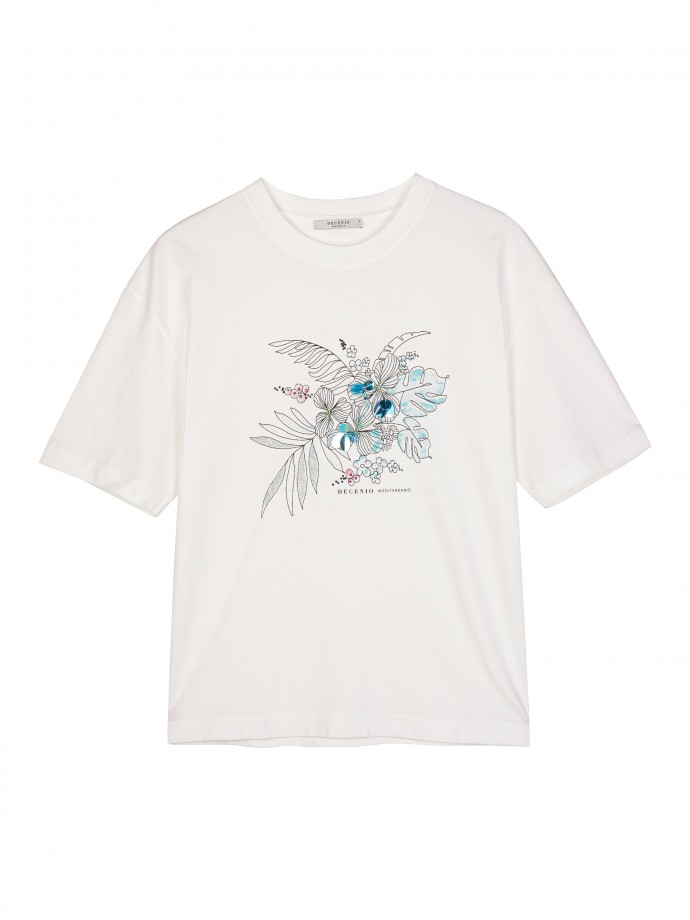 T-shirt com estampado floral