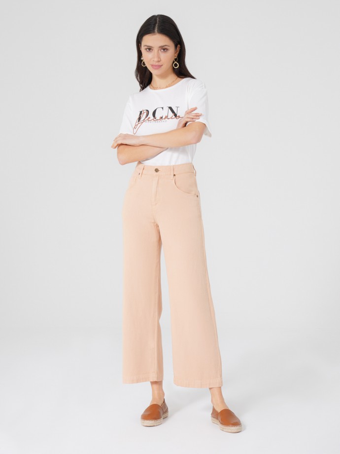 Lyocel and cotton trousers