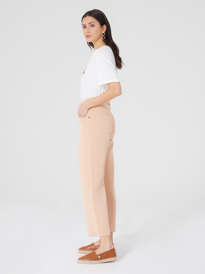 Lyocel and cotton trousers