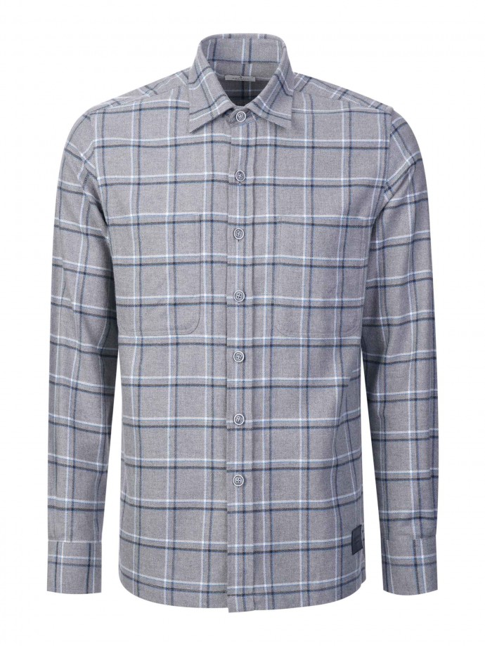 Checkered flannel overshirt