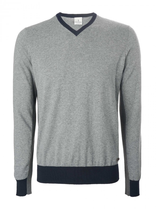 Jersey de algod�n y cachemir con cuello de pico