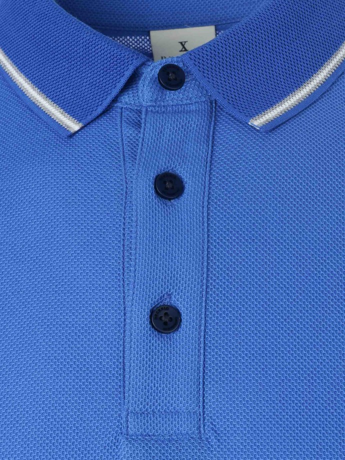 Piqué polo with striped detail