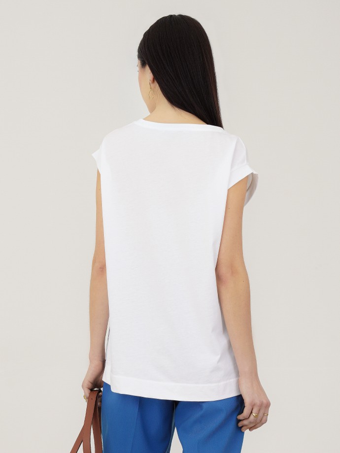 T-shirt oversize em lyocell e algodão