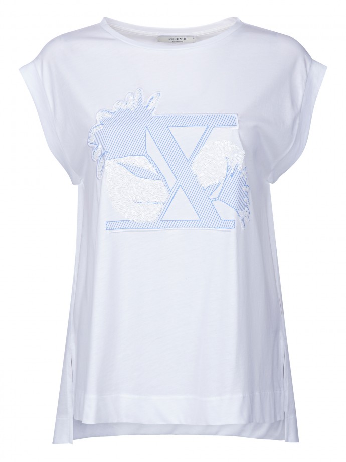 Oversized lyocell and cotton t-shirt