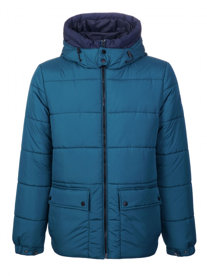 Padded jacket with double hood